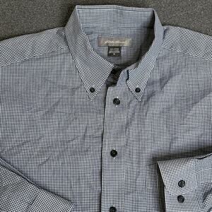 Eddie Bauer Shirt Mens Medium Check Button Down Long Sleeve Cotton Casual